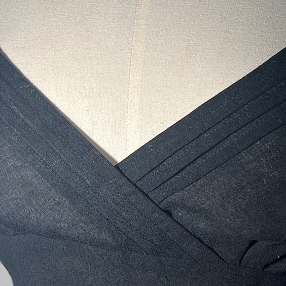 Helen Wang classic black empire waist A-line slip dress-wool blend-EUC - Picture 6 of 10